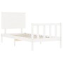 Weißer Massivholzbettrahmen mit Kopfteil 100x200 cm von , Betten und Lattenroste - Ref: Foro24-3193392, Preis: 137,19 €, Raba...