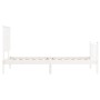 White solid wood bed frame with headboard 100x200 cm by , Beds and slatted bases - Ref: Foro24-3193392, Price: 137,19 €, Disc...