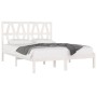 Massives Bettgestell aus weißem Kiefernholz, 120 x 190 cm von , Betten und Lattenroste - Ref: Foro24-3103969, Preis: 133,75 €...