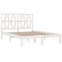 Estructura de cama madera maciza pino blanco 120x190 cm de , Camas y somieres - Ref: Foro24-3103969, Precio: 131,91 €, Descue...