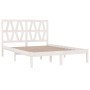 Massives Bettgestell aus weißem Kiefernholz, 120 x 190 cm von , Betten und Lattenroste - Ref: Foro24-3103969, Preis: 133,75 €...