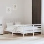 White solid wood bed frame King Size 150x200 cm by , Beds and slatted bases - Ref: Foro24-3105321, Price: 154,99 €, Discount: %