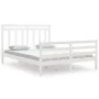 White solid wood bed frame King Size 150x200 cm by , Beds and slatted bases - Ref: Foro24-3105321, Price: 154,99 €, Discount: %