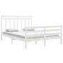 Weißes Massivholzbettgestell King Size 150x200 cm von , Betten und Lattenroste - Ref: Foro24-3105321, Preis: 157,02 €, Rabatt: %