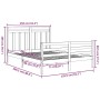 Weißes Massivholzbettgestell King Size 150x200 cm von , Betten und Lattenroste - Ref: Foro24-3105321, Preis: 157,02 €, Rabatt: %
