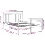 White solid wood bed frame King Size 150x200 cm by , Beds and slatted bases - Ref: Foro24-3105321, Price: 154,99 €, Discount: %