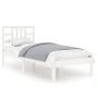 Estructura de cama madera maciza de pino blanca 100x200 cm de , Camas y somieres - Ref: Foro24-3105396, Precio: 97,19 €, Desc...