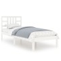 Massives Bettgestell aus weißem Kiefernholz, 100 x 200 cm von , Betten und Lattenroste - Ref: Foro24-3105396, Preis: 98,43 €,...