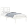 Estructura de cama madera maciza de pino blanca 100x200 cm de , Camas y somieres - Ref: Foro24-3105396, Precio: 98,36 €, Desc...