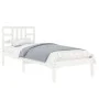 Estructura de cama madera maciza de pino blanca 100x200 cm de , Camas y somieres - Ref: Foro24-3105396, Precio: 97,19 €, Desc...
