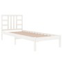 Massives Bettgestell aus weißem Kiefernholz, 100 x 200 cm von , Betten und Lattenroste - Ref: Foro24-3105396, Preis: 98,43 €,...