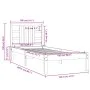 Massives Bettgestell aus weißem Kiefernholz, 100 x 200 cm von , Betten und Lattenroste - Ref: Foro24-3105396, Preis: 97,19 €,...
