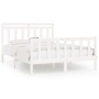 Estructura de cama madera maciza de pino blanca 150x200 cm de , Camas y somieres - Ref: Foro24-3107034, Precio: 158,69 €, Des...