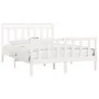 Estructura de cama madera maciza de pino blanca 150x200 cm de , Camas y somieres - Ref: Foro24-3107034, Precio: 156,67 €, Des...
