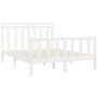 Massiver Bettrahmen aus weißem Kiefernholz, 150 x 200 cm von , Betten und Lattenroste - Ref: Foro24-3107034, Preis: 158,78 €,...