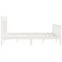Solid white pine wood bed frame 150x200 cm by , Beds and slatted bases - Ref: Foro24-3107034, Price: 156,67 €, Discount: %