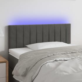 Dark gray velvet headboard with LED 80x5x78/88 cm by , Headboards and footboards - Ref: Foro24-3121881, Price: 34,51 €, Disco...