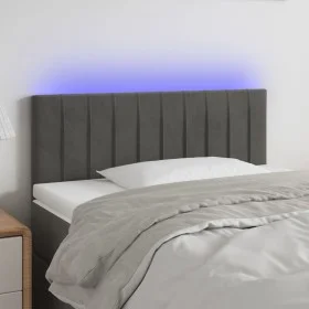 Dunkelgraues Samtkopfteil mit LED 80x5x78/88 cm von , Kopf- und Fußteile - Ref: Foro24-3121881, Preis: 36,49 €, Rabatt: %