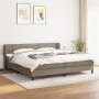 Box spring bed with taupe gray fabric mattress 200x200 cm by , Beds and slatted bases - Ref: Foro24-3126273, Price: 634,42 €,...