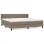 Box spring bed with taupe gray fabric mattress 200x200 cm by , Beds and slatted bases - Ref: Foro24-3126273, Price: 634,42 €,...