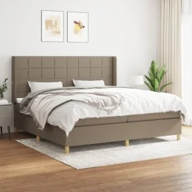 Cama box spring con colchón tela gris taupe 200x200 cm de , Camas y somieres - Ref: Foro24-3128553, Precio: 767,09 €, Descuen...