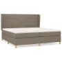 Box spring bed with taupe gray fabric mattress 200x200 cm by , Beds and slatted bases - Ref: Foro24-3128553, Price: 732,23 €,...