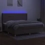 Box spring bed with mattress and LED lights taupe gray fabric 200x200 cm by , Beds and slatted bases - Ref: Foro24-3138905, P...