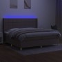 Boxspringbett mit Matratze und LED-Leuchten taupegrauer Stoff 200x200 cm von , Betten und Lattenroste - Ref: Foro24-3138905, ...
