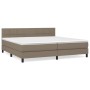 Box spring bed with taupe gray fabric mattress 200x200 cm by , Beds and slatted bases - Ref: Foro24-3140085, Price: 617,25 €,...
