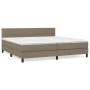 Box spring bed with taupe gray fabric mattress 200x200 cm by , Beds and slatted bases - Ref: Foro24-3140085, Price: 672,41 €,...