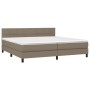 Box spring bed with taupe gray fabric mattress 200x200 cm by , Beds and slatted bases - Ref: Foro24-3140085, Price: 617,25 €,...