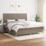 Box spring bed with taupe gray fabric mattress 200x200 cm by , Beds and slatted bases - Ref: Foro24-3142365, Price: 722,22 €,...
