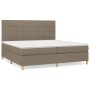 Box spring bed with taupe gray fabric mattress 200x200 cm by , Beds and slatted bases - Ref: Foro24-3142365, Price: 722,22 €,...