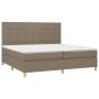 Box spring bed with taupe gray fabric mattress 200x200 cm by , Beds and slatted bases - Ref: Foro24-3142365, Price: 722,22 €,...