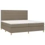 Box spring bed with taupe gray fabric mattress 200x200 cm by , Beds and slatted bases - Ref: Foro24-3142365, Price: 720,85 €,...