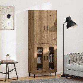 Aparador alto Madera envejecida 69,5 x 34 x 180 cm en Aparadores | Comprar online en Foro24