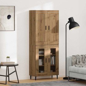 Aparador alto 2 pcs Roble artesanal en Aparadores | Comprar online en Foro24