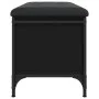 Schwarze Aufbewahrungsbank aus Holzwerkstoff, 82 x 42 x 45 cm von , Bänke für Hallen und Lager - Ref: Foro24-835142, Preis: 7...