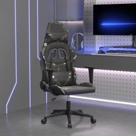 Silla gaming de masaje cuero sintético negro y camuflaje en Sillas gaming | Comprar online en Foro24