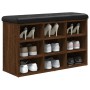 Shoe bench engineered wood oak brown 82x32x50 cm by , Benches for halls and storage - Ref: Foro24-835109, Price: 76,79 €, Dis...