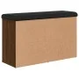 Shoe bench engineered wood oak brown 82x32x50 cm by , Benches for halls and storage - Ref: Foro24-835109, Price: 75,63 €, Dis...
