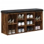 Shoe bench engineered wood smoked oak 102x32x50 cm by , Benches for halls and storage - Ref: Foro24-835114, Price: 87,29 €, D...