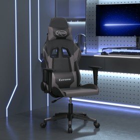 Silla gaming de masaje cuero sintético negro y gris en Sillas gaming | Comprar online en Foro24