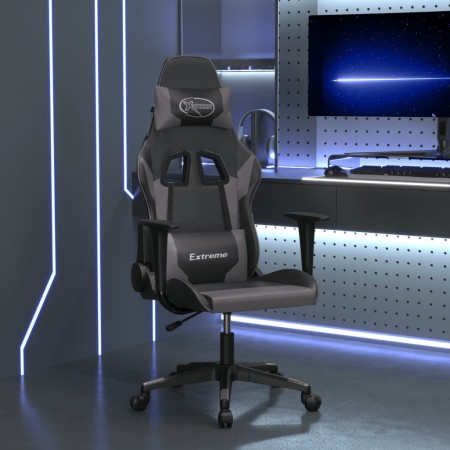 Silla gaming de masaje cuero sintético negro y gris en Sillas gaming | Comprar online en Foro24
