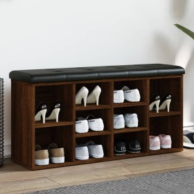 Shoe bench engineered wood oak brown 102x32x50 cm by , Benches for halls and storage - Ref: Foro24-835116, Price: 88,10 €, Di...