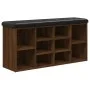 Banco zapatero madera de ingeniería marrón roble 102x32x50 cm de , Bancos para recibidores y almacenamiento - Ref: Foro24-835...