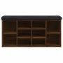 Banco zapatero madera de ingeniería marrón roble 102x32x50 cm de , Bancos para recibidores y almacenamiento - Ref: Foro24-835...