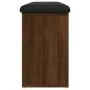 Banco zapatero madera de ingeniería marrón roble 102x32x50 cm de , Bancos para recibidores y almacenamiento - Ref: Foro24-835...
