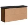 Banco zapatero madera de ingeniería marrón roble 102x32x50 cm de , Bancos para recibidores y almacenamiento - Ref: Foro24-835...