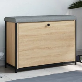 Shoe bench with folding drawer Sonoma oak 82x32x56 cm by , Benches for halls and storage - Ref: Foro24-835123, Price: 80,82 €...